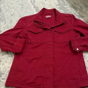 Style & Co. Red Utility Jacket with Snap Pockets